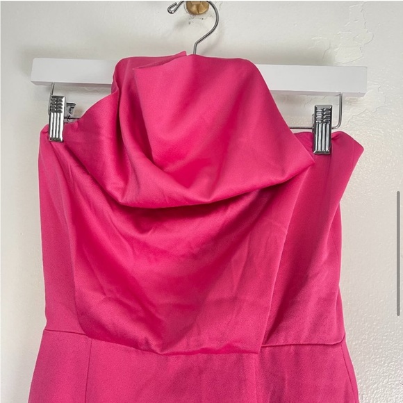 ELLIATT Lilah Asymmetric Satin Cocktail Dress in Fuchsia Size X-Small - Picture 5 of 10